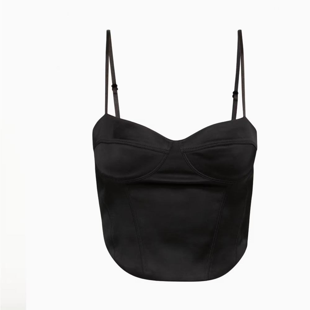 Aritzia/ Sunday Best Black Satin Corset